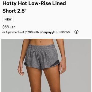 Gray hotty hot shorts